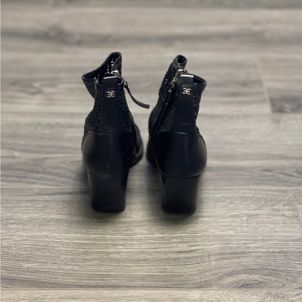 Sam Edelman Elita Black Woven Cap Toe Booties - Picture 4 of 11